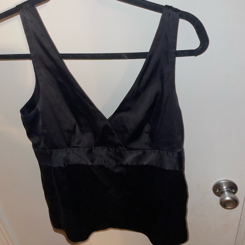 Theory black silk womens tank top
